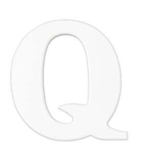  8 Inch Wall Hanging Wood Letter Q White Baby