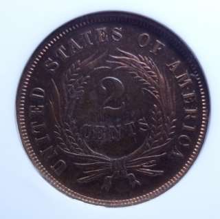 1869 2 CENT PIECE NGC PROOF 65 RB VERY PRETTY COIN  