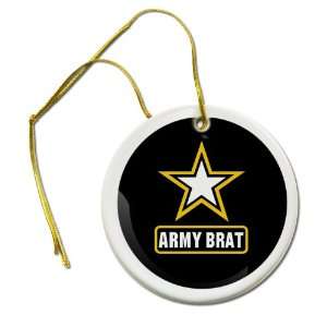  Salute to US Military ARMY BRAT 2 7/8 inch Hanging Ceramic 