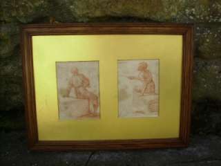 TWO 18th Century OLD MASTER Sanguine Drawings  