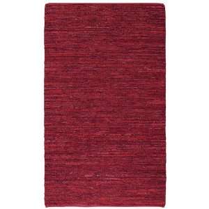 Zions View Red Coral Recycled Leather Cotton Rug 7.00 x 9 