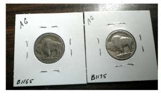 Lot,2 Buffalo Nickels1917 S,About Good;1918 D,About Good.