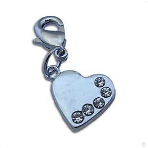   Sweatheart with 5 cubic Zirconia #8253, bracelet Charm  Phone Charm