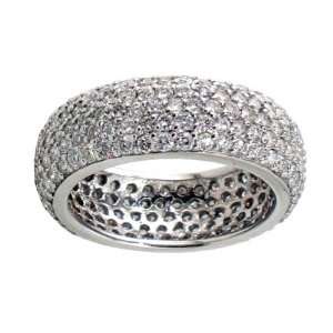 00 CT TW All Around Pave Set Diamond Eternity Ring in 18k White Gold 