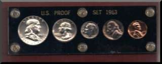 1963 Proof Silver 5 Coin Set 90% Silver  