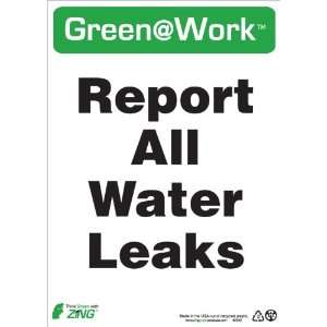 Zing Environmental Awareness Sign, Header Green at Work, Report All 