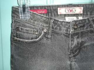 YMI Lowrise Bootcut Black Denim Jeans sz 0 measure 28 x 30 FREE US 