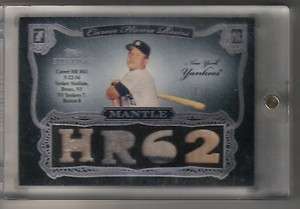   sterling Moments Mickey Mantle 1 of 1 game used prime relic RARE HR62