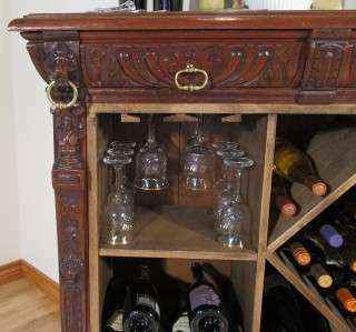 Antique French Renaissance Wine Cabinet (Rack Bar Storage Sideboard 