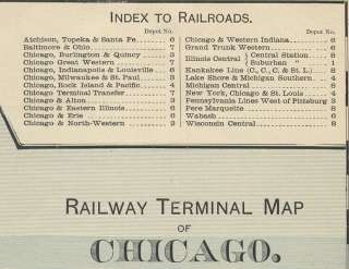 1902 Chicago Railway Terminal map. 28 X 20. Genuine.  
