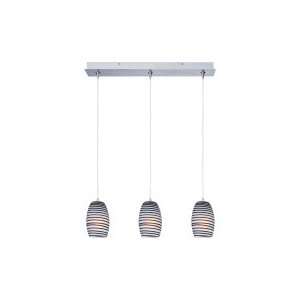 ET2 Lighting E94804 51SN Minx 3 Light Ceiling Pendant in Satin Nickel 