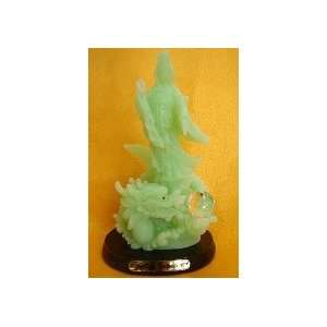  Green Standing Goddess Kuan Yin