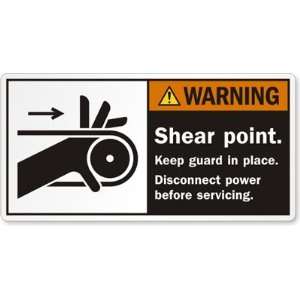  Shear Point. Keep guard in place. Disconnect power before 