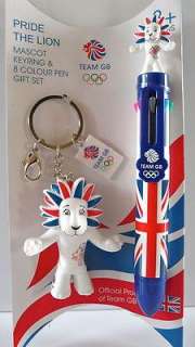 LONDON OLYMPIC 2012 OFFICIAL TEAM GB PRIDE THE LION 8 COLOUR PEN AND 