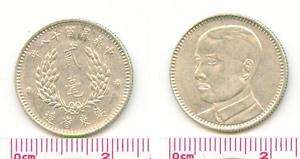   Province 20 Cents Silver Coin / Bust of Sun Yat sen / China 1929