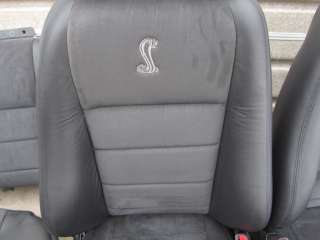 2003/2004 Mustang Cobra SVT Seats Black Suede Set COUPE RARE Front 