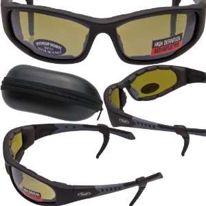 Advanced System FOAM PADDED Motorcycle Sunglasses   High Definition 