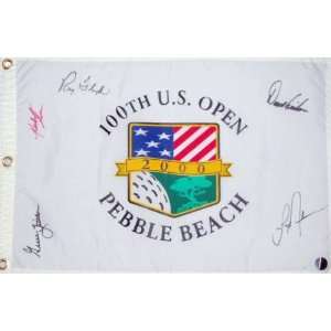 PGA Tour Stars Multi Signed 2000 U.S. Open at Pebble Beach Pin Flag 