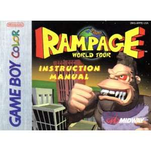 Rampage World Tour GBC Instruction Booklet (Game Boy Advance Color 