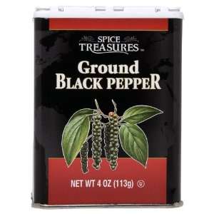 SPICE TREASURES PURE GROUND BLACK PEPPER Grocery & Gourmet Food