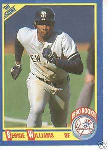 1990 Score Bernie Williams Yankees Rookie Nr Mt # 619  