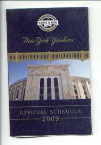 NEW YORK YANKEES OFFICIAL POCKET SCHEDULE 2009  