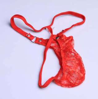 New Mens Sexy Lace G String Briefs Red Underwear G18  