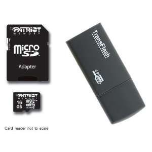   Patriot microSDHC Memory Card + Black USB Card Reader + SD Adapter