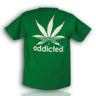 Men Funny T Shirt Addicted Weed NEW All sizes  