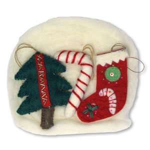 Earth Divas XM 108 Candy Cane Ornament Set with Tree & Stocking (Set 