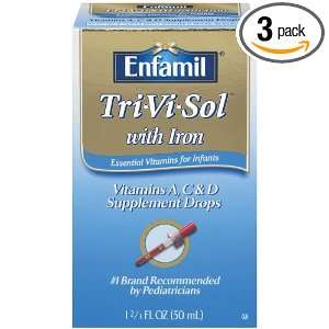  Enfamil Tri Vi Sol Vitamins A, D & C Supplement Drops with Iron 