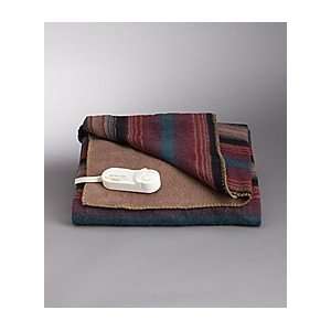   Electric Warming Heated Throw Blanket, Red Stripes