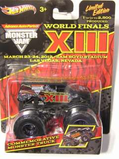 Hot Wheels Monster Jam 2012 WORLD FINALS XIII COMMEMORATIVE Limited 