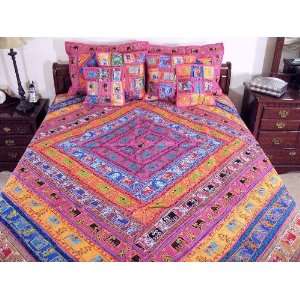  7p Decorative Aari Embroidered Bedding Coverlet Duvet 