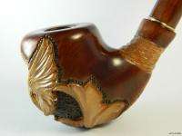 Authors Tobacco Smoking pipe Eagle on Globe Crafted,Handmade,Rare 