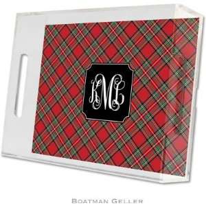  Boatman Geller Lucite Trays   Plaid Red (Small   Pre Set 