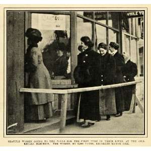  1911 Print Mayor Gill Seattle Women Suffrage Voting 