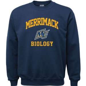 Merrimack Warriors Navy Youth Biology Arch Crewneck 