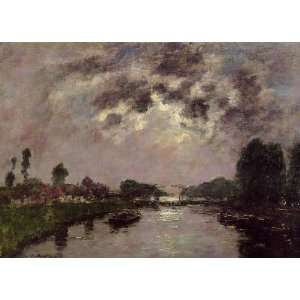   name SaintValerysurSomme the Abbeville Canal 2, By Boudin Eugène