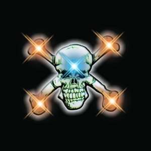  Pirate Skull Flashing Blinking Light Up Body Lights Pins 