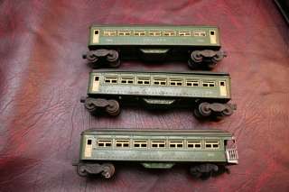   SCALE POST WAR LIGHTED PASSENGER CARS 2440, 2440, 2441 (USED)  