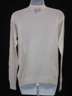 DKNY Cream Silk Cashmere V Neck Sweater Shirt Sz XS  