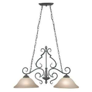  Kenroy 10532BRZ Riley   Two Light Island, Bronze Finish with Amber 