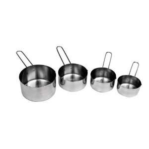   Steel 4 Piece Measuring Cup Set With Wire Handle