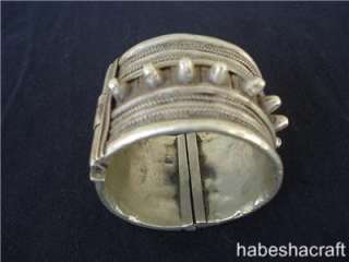 Old African jewelry, Ethiopian handmade metal bracelet  