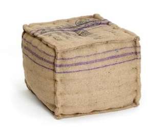 This rustic square ottoman has an eclectic global attitude woven into 