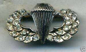 WWII US Army Paratrooper Sweetheart Wing W/ Rinestones  