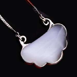 Good Luck Charm Natural White Opal Stone On Thai Silver Pendant for 