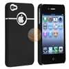 Hard Case w/ Chrome Hole+Snap on Cover For iPhone 4 G 4S Verizon AT 