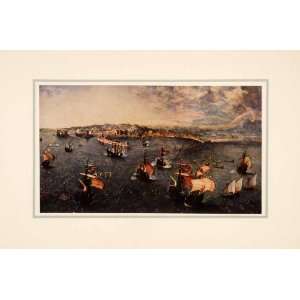  1937 Tipped In Print Pieter Brueghel Artwork Naples Italy 